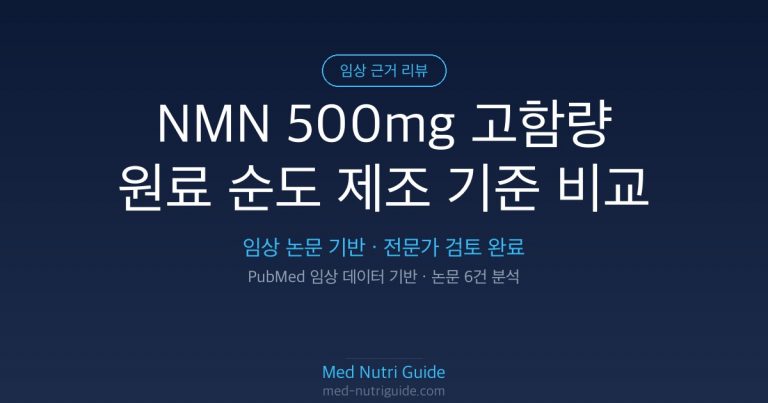 NMN 500mg 고함량 원료 순도 제조 기준 비교 — NMN 500mg 고함량 원료 순도 제조 기준 비교 가이드