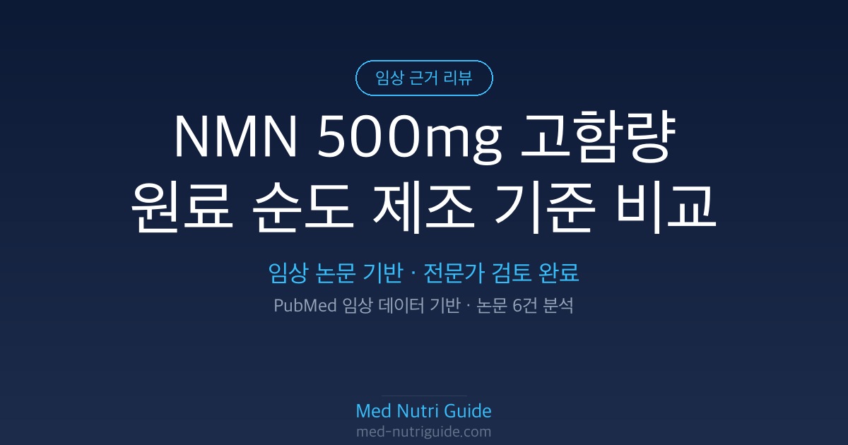 NMN 500mg 고함량 원료 순도 제조 기준 비교 — NMN 500mg 고함량 원료 순도 제조 기준 비교 가이드